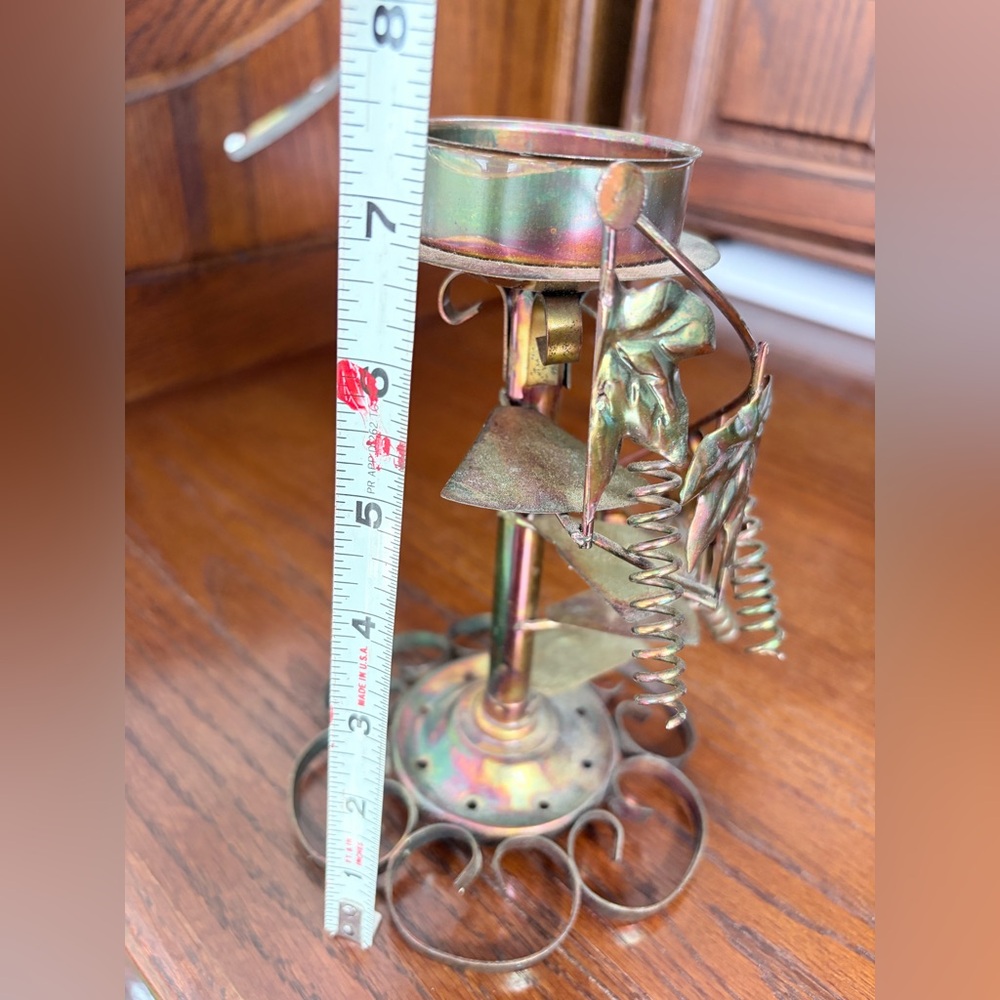 Vintage grapevine iridescent copper candle holder - Picture 6 of 13